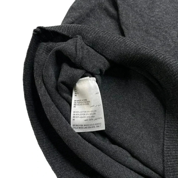 Alfani Solid Table Cotton Blend Dark Grey V-Neck Classic Fit Mens Sweater - Picture 7 of 10